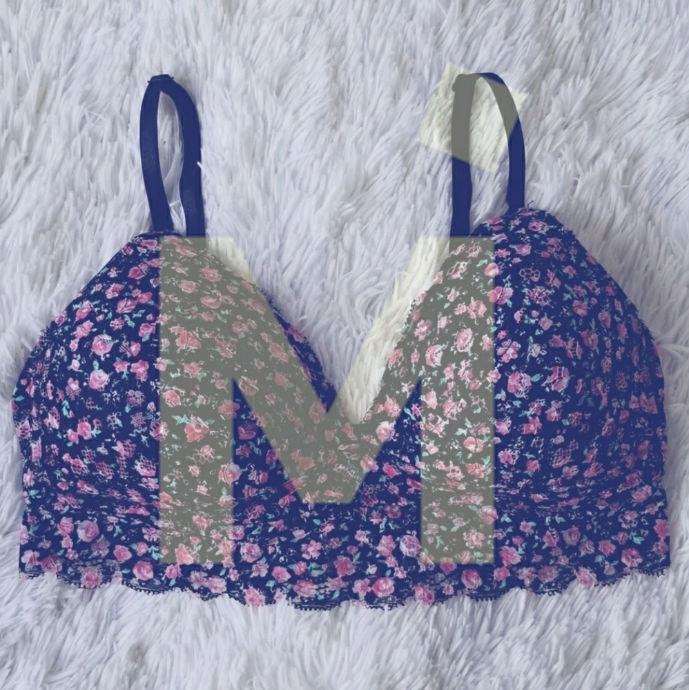 ☆LAST WEEK☆ NWOT Black Floral Bra